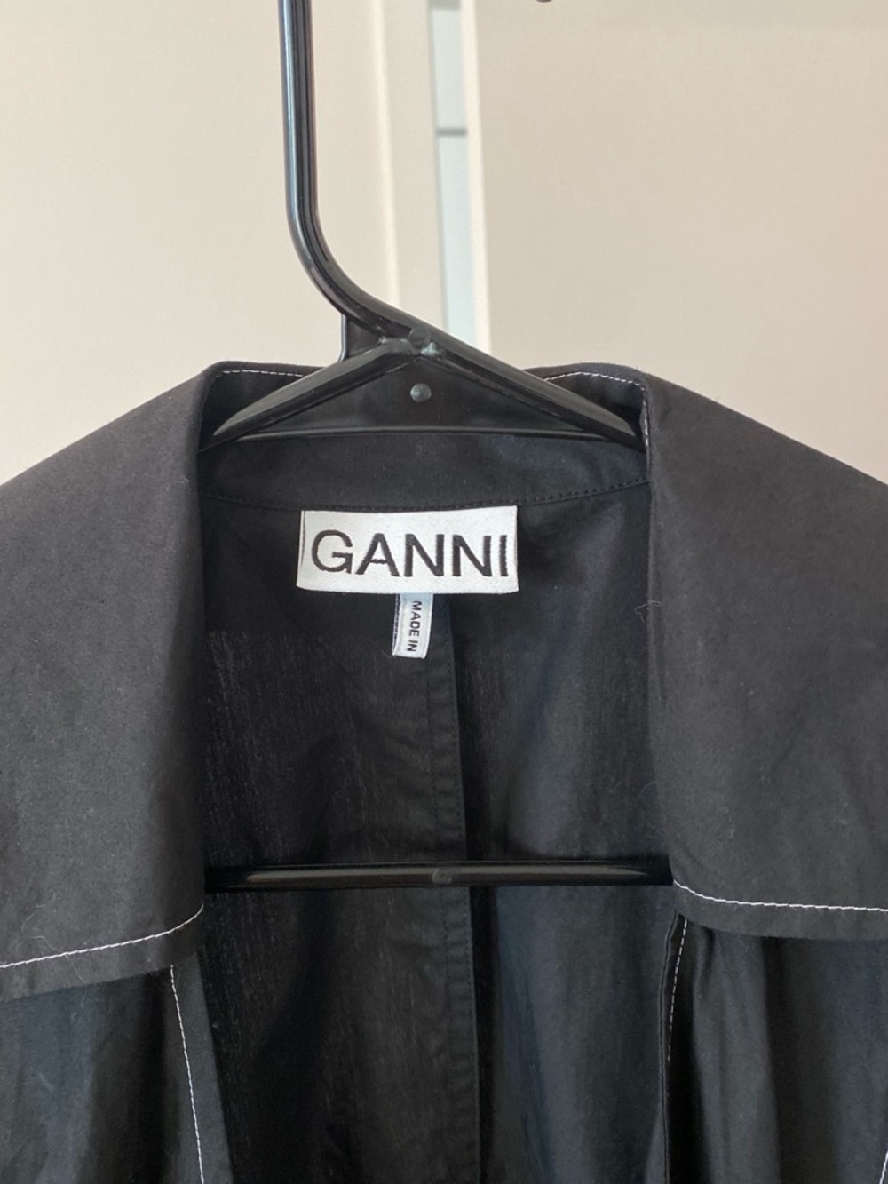 Ganni Cotton Poplin Wrap Mini Dress - Picture 4 of 6